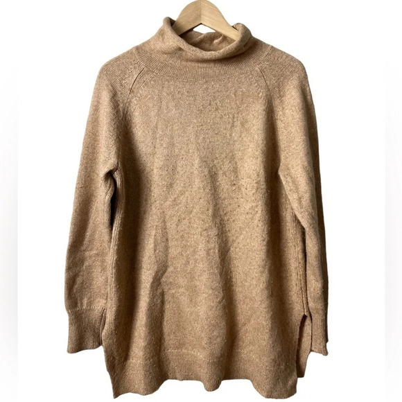 Ann Taylor • Tan Wool Blend Knit Turtleneck Sweater - Picture 2 of 6